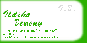 ildiko demeny business card